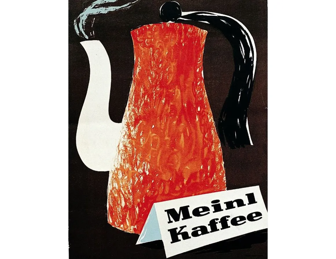 Julius Meinl Postkarten>Meinl Kaffee Kanne Rot Postkarte