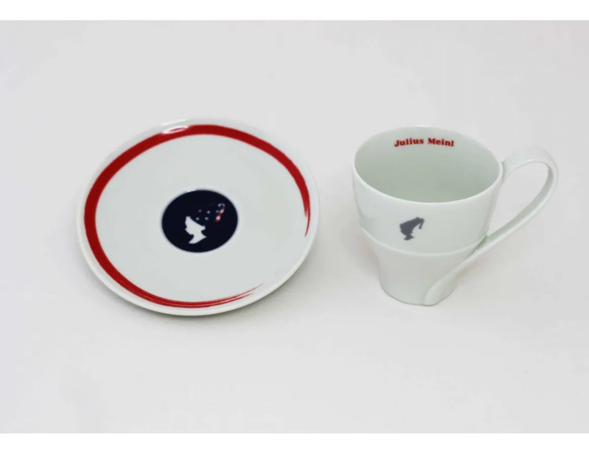Julius Meinl Kaffee Tassen>Präsident MelangeTasse (Rot)